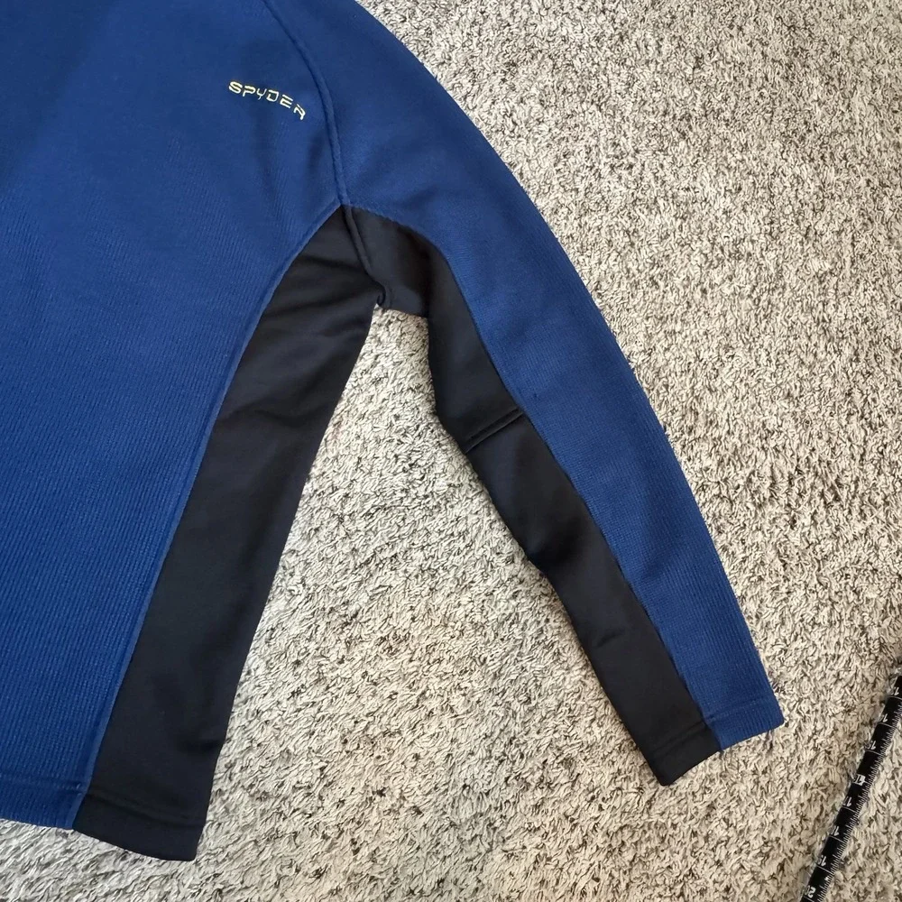 Spyder Men's XL Blue 1/4 Zip Performance Pullover Ski Thermal MidLayer‎